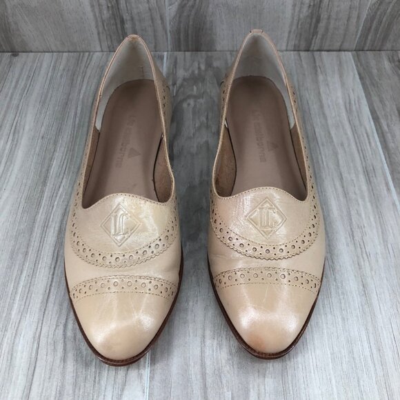 Liz Claiborne Flats Womens 8.5M Cream Leather Slip On Loafer Shoes - Picture 6 of 11